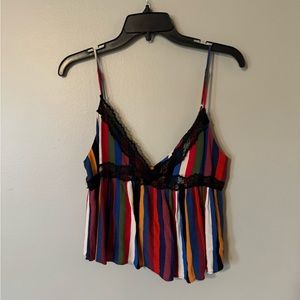 Zara Stripped Flowy Cropped Shirt TRF Collection